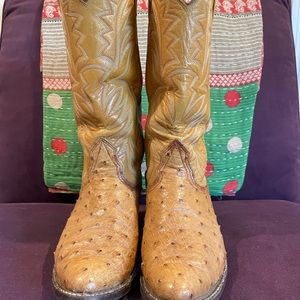 Ostrich skin boots